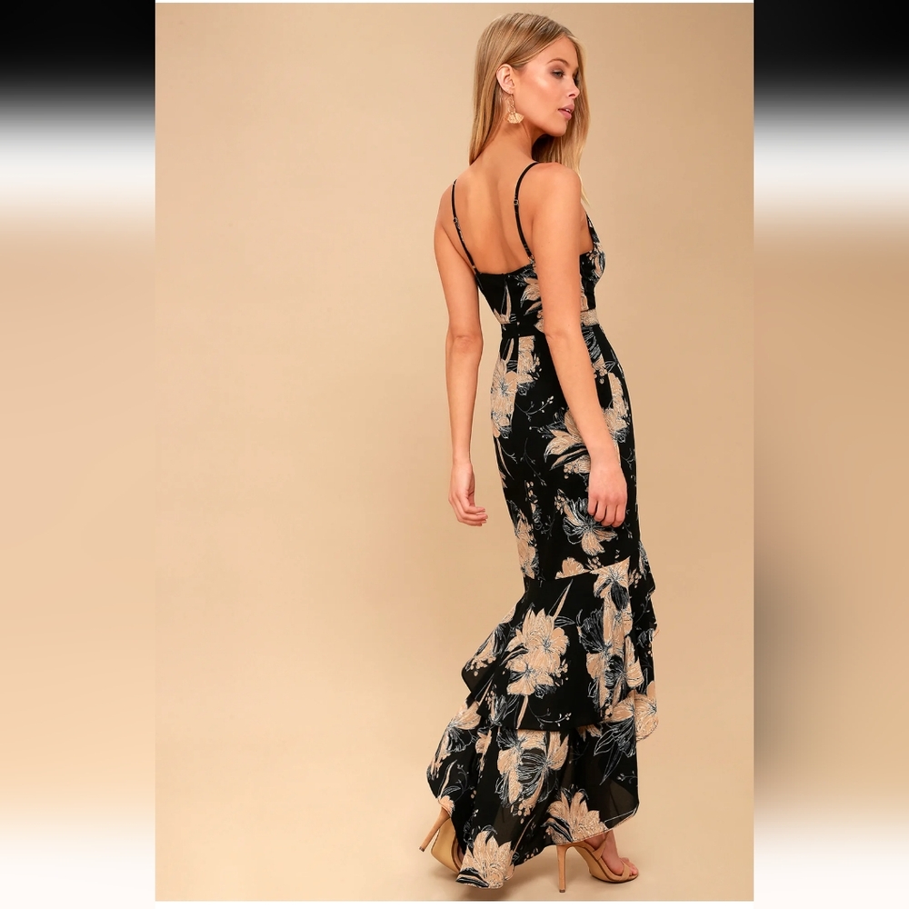 Lulu's High Low Mermaid Floral Dress - Picture 8 of 9